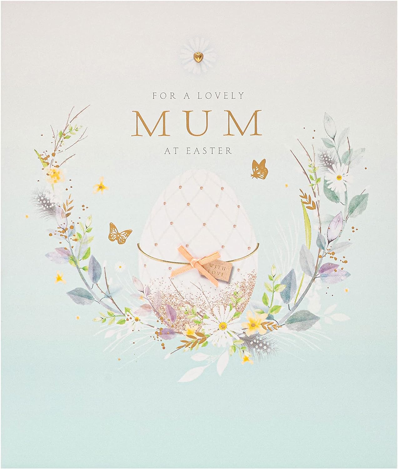 UK Greetings Mum Easter card with envelope featuring a lovely floral design, perfect for celebrating Easter with a special message.