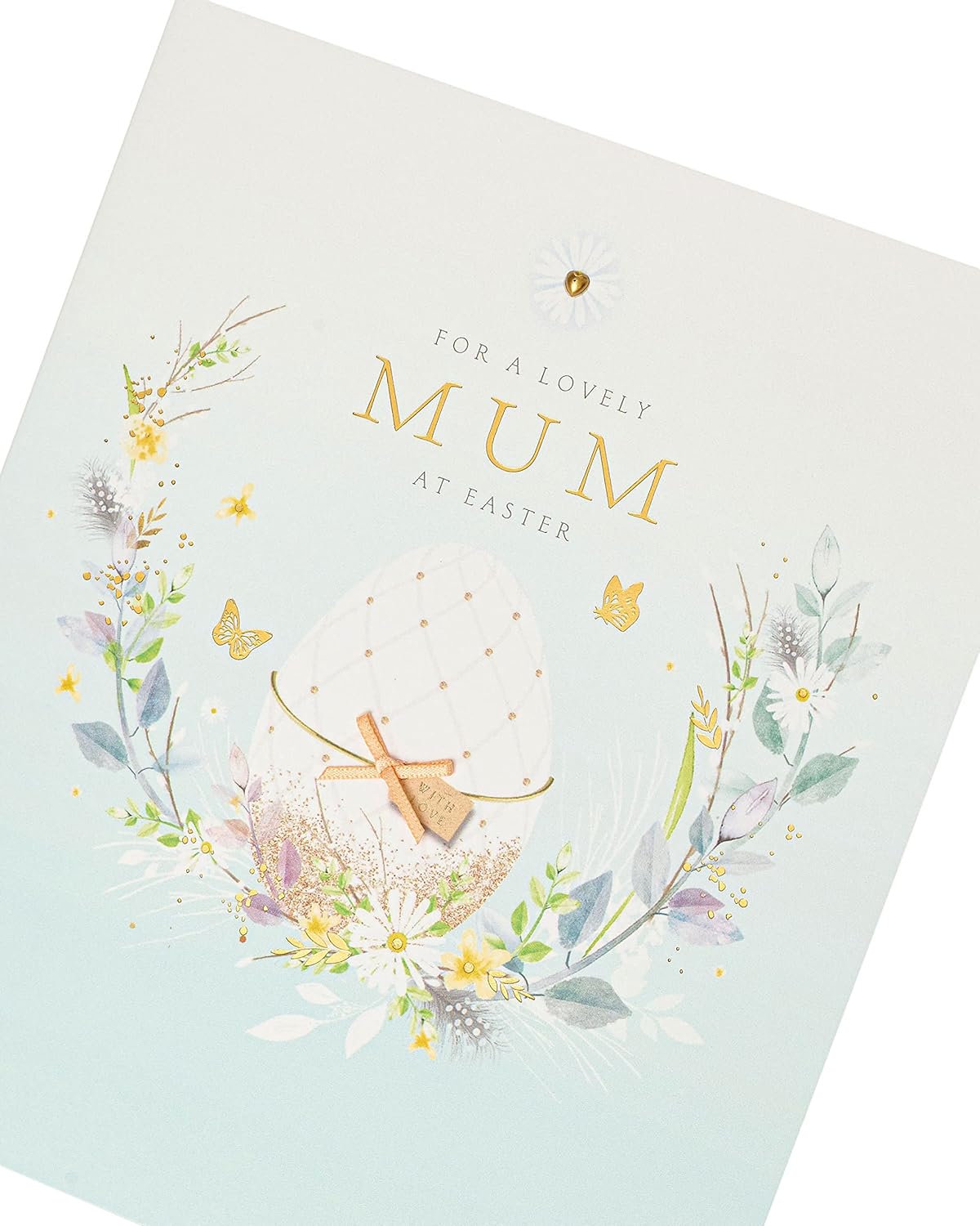 UK Greetings Mum Easter card with envelope featuring a lovely design, perfect for celebrating Easter with a special message.