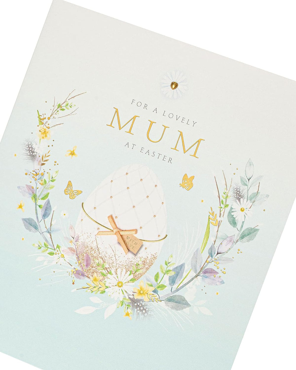 UK Greetings Mum Easter card with envelope featuring a lovely design, perfect for celebrating Easter with a special message.
