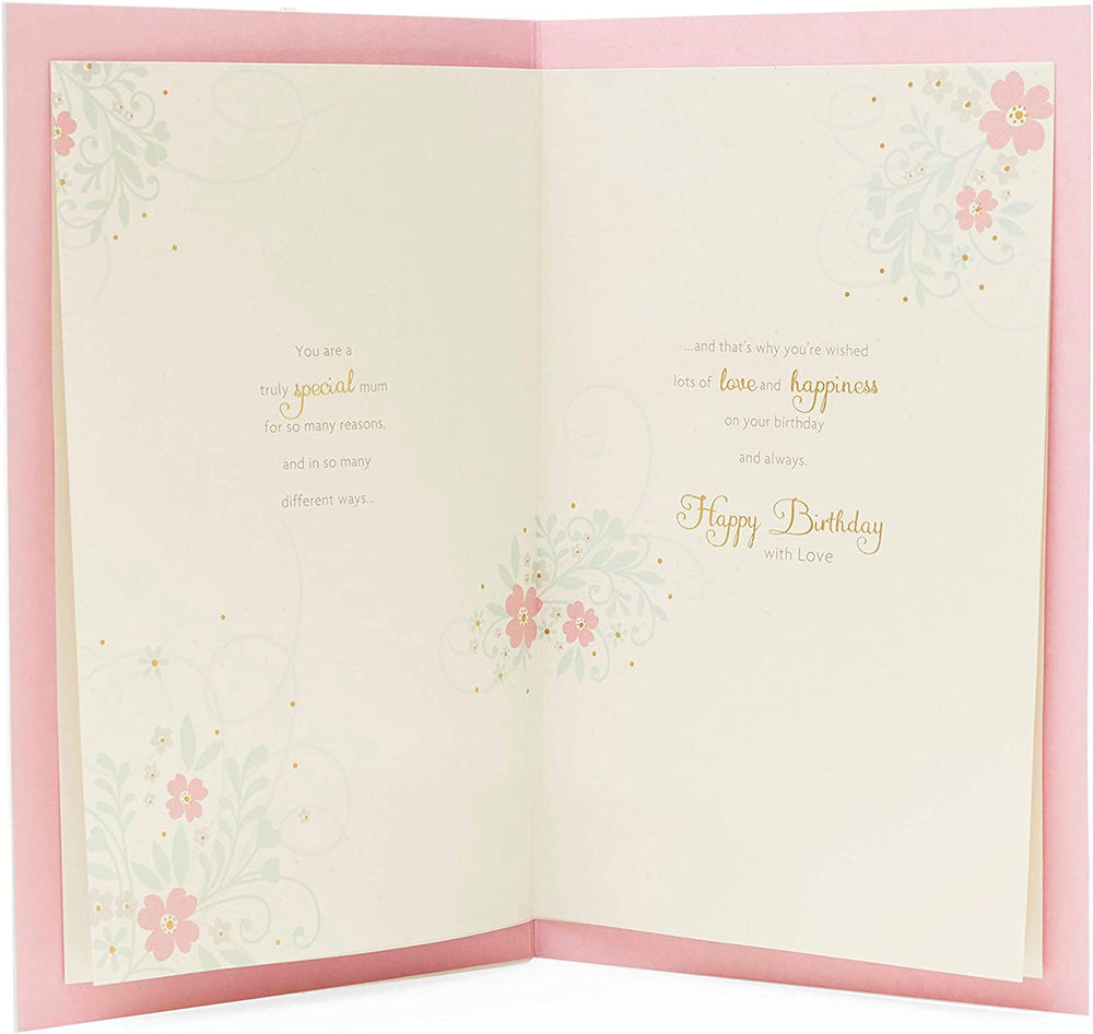 UK Greetings Mum luxury handmade birthday card featuring elegant design and heartfelt message, perfect for celebrating moms.