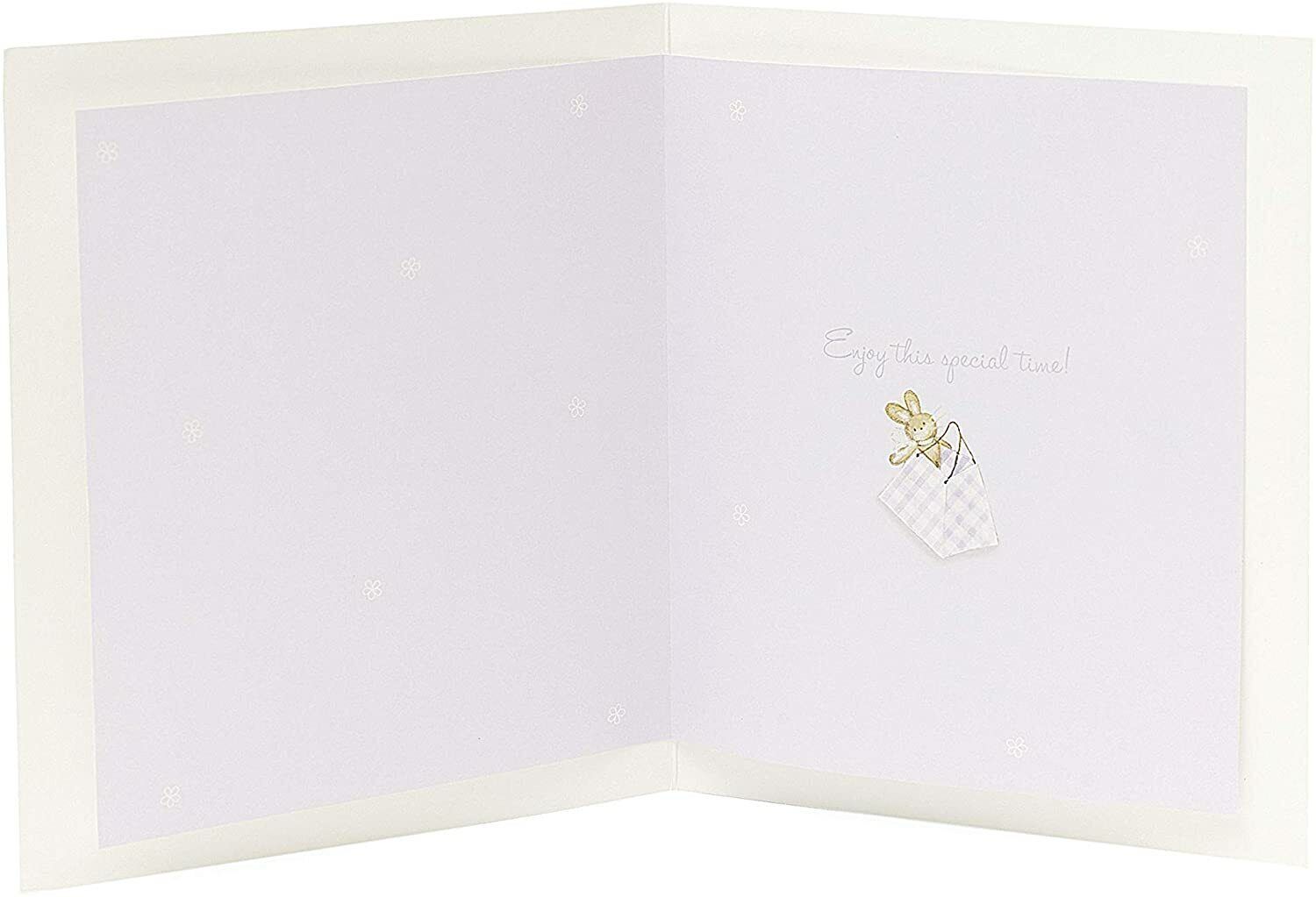 UK Greetings Mum to Be Baby Shower Card featuring cute baby-themed design and cheerful lettering, perfect for celebrating new mothers.