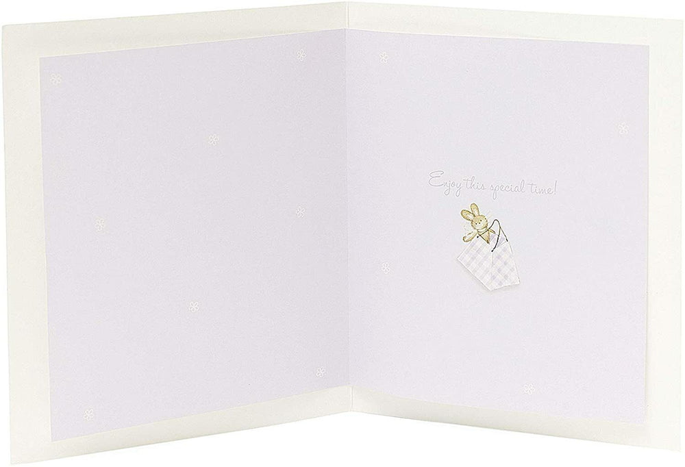 UK Greetings Mum to Be Baby Shower Card featuring cute baby-themed design and cheerful lettering, perfect for celebrating new mothers.