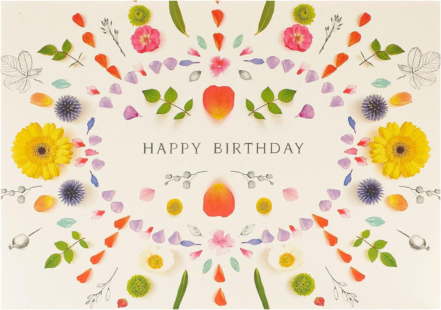 UK Greetings Nature Mandela Design birthday card featuring vibrant nature-inspired artwork and elegant greeting card details.