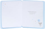 UK Greetings New Baby Boy card featuring a cute letter design, perfect for celebrating a newborn baby boy.