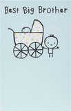 UK Greetings New Big Brother congratulations greeting card with colorful design and bold lettering for celebrating a new sibling.