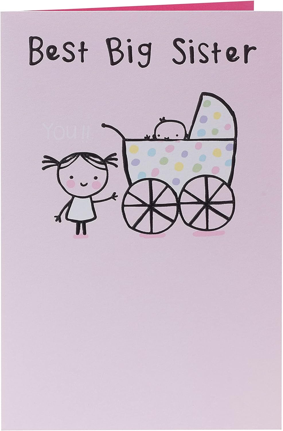 UK Greetings New Big Sister Congratulations Card featuring colorful design and heartfelt message for celebrating a new big sister.