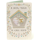 UK Greetings greeting card featuring an adorable owl couple with "Great Big Congratulations" for celebrating a new home.