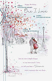 UK Greetings One I Love Couple Walking birthday card featuring a romantic illustration for special occasions.