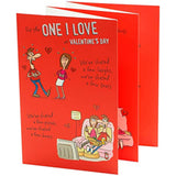 UK Greetings humorous Valentine’s Day greeting card for him or her with envelope, featuring a funny and playful design.