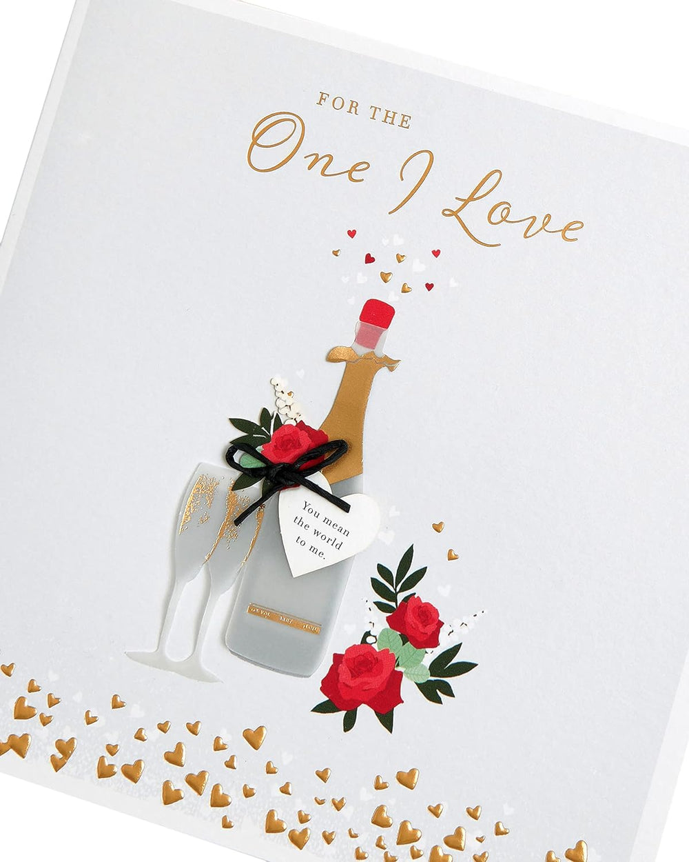 UK Greetings One I Love Valentines Day Card for Him or Her with envelope featuring modern design and heartfelt message.