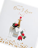 UK Greetings One I Love Valentines Day Card for Him or Her with envelope featuring modern design and heartfelt message.