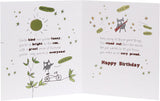 UK Greetings owl illustration birthday card for grandson with sentimental verse, featuring colorful owl artwork and heartfelt message.