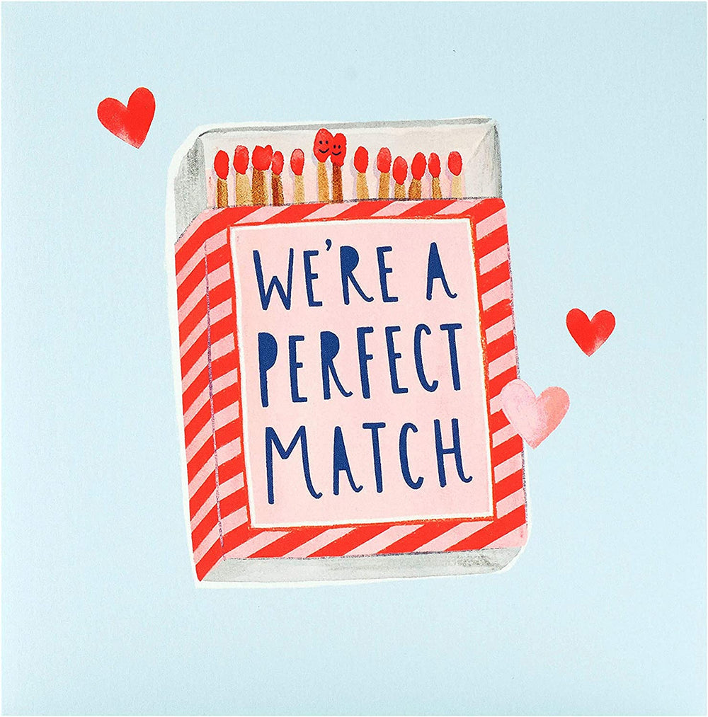 UK Greetings Perfect Match Valentine's Day Card featuring romantic design, suitable for expressing love and affection.