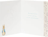 UK Greetings Peter Rabbit greeting card featuring a cute illustration for a boy's second birthday.