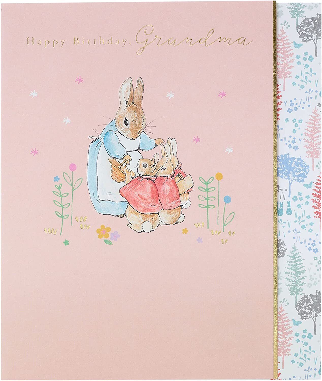 UK Greetings Peter Rabbit Grandma Birthday Card featuring colorful illustration of Peter Rabbit for grandma's birthday celebration.