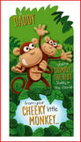 UK Greetings Pop Monkey Father's Day Card featuring a playful monkey design, perfect for celebrating dad on Father's Day.