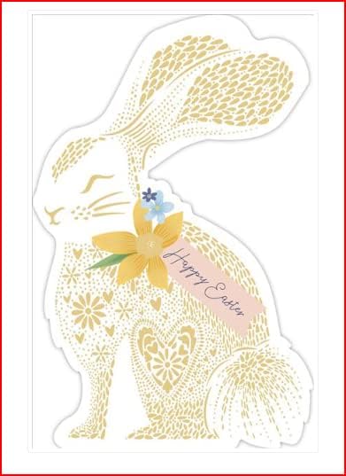 UK Greetings Rabbit Easter Card featuring a cute bunny design, perfect for celebrating Easter with cheerful greeting cards.
