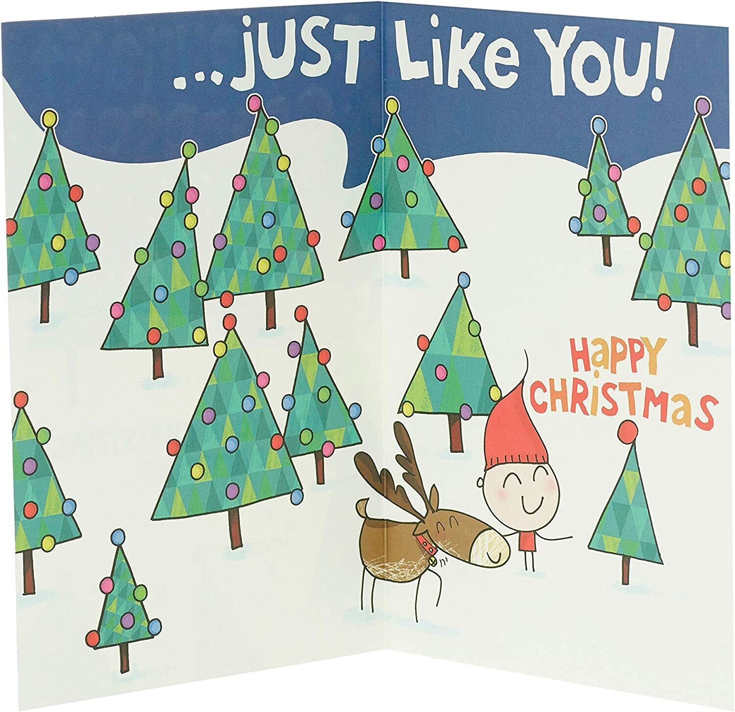 UK Greetings Reindeer Christmas Card featuring a festive design for a grandson, ideal for holiday greeting purposes.