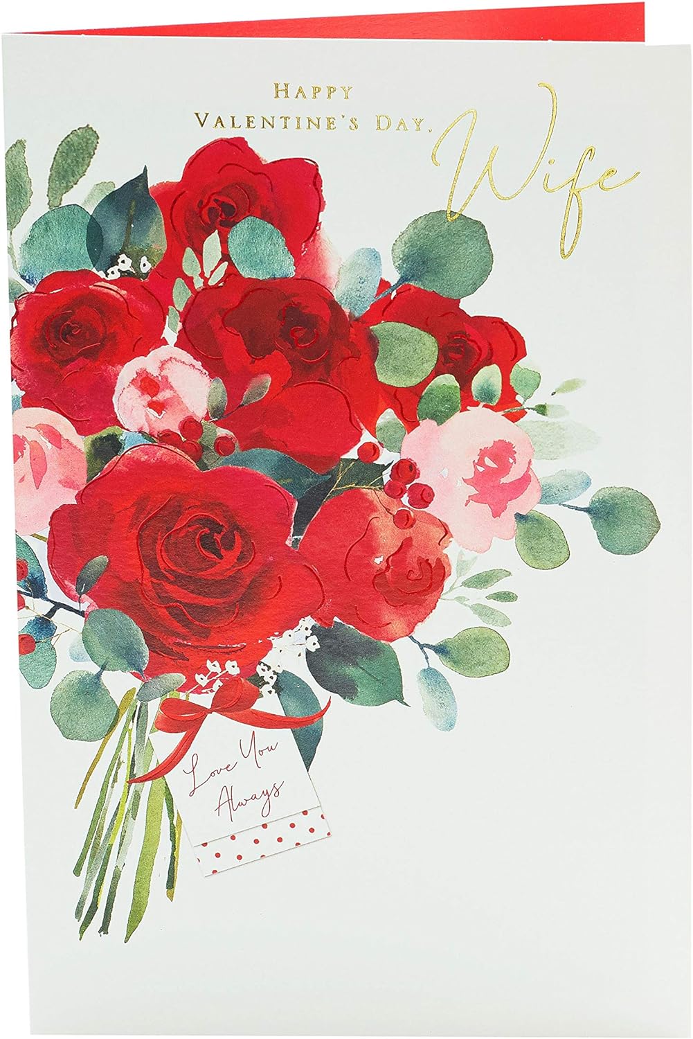 UK Greetings romantic greeting card for wife, perfect for Valentine's Day, featuring heartfelt design and message.