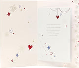 UK Greetings romantic husband anniversary card featuring a heartfelt verse and romantic design for celebrating love and togetherness.