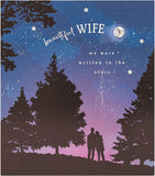 UK Greetings romantic starlit design Valentine's Day card for wife, featuring heartfelt imagery and elegant details.