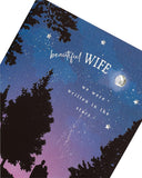 UK Greetings Romantic Starlit Design Valentine’s Day greeting card for wife, featuring romantic stars on a beautifully designed card.