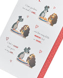 UK Greetings Romantic Wife Birthday Card featuring Lady and the Tramp design, with romantic imagery for special occasions.