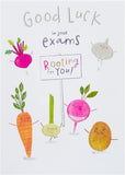 UK Greetings Rooting for You Good Luck Exams Card featuring colorful design and encouraging message for students taking exams.