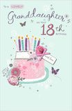 UK Greetings Roses Pearl Diamante granddaughter birthday card with elegant floral design for 18th birthday celebration.