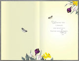 UK Greetings Royal Horticultural Society Easter greeting card featuring floral design and "Happy Easter" message, ideal for spring celebrations.