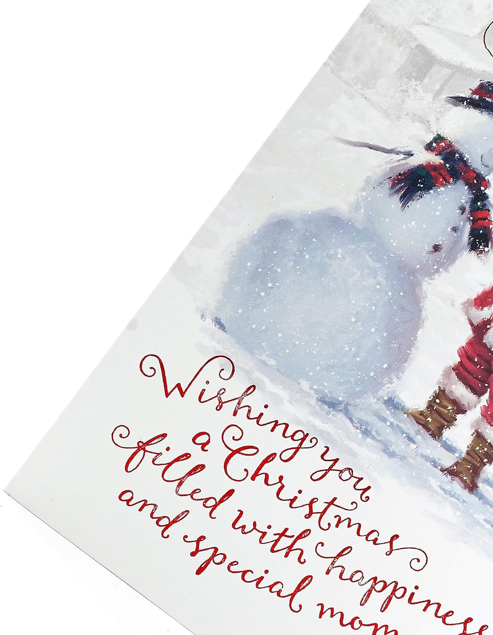 UK Greetings Santa and Snowman Dad Christmas Card, festive greeting card with holiday Santa and snowman design for Christmas.