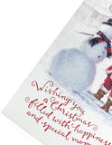 UK Greetings Santa and Snowman Dad Christmas Card, festive greeting card with holiday Santa and snowman design for Christmas.