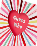 UK Greetings Secret Admirer Guess Who? Valentine's Card featuring playful design and romantic message for special occasions.