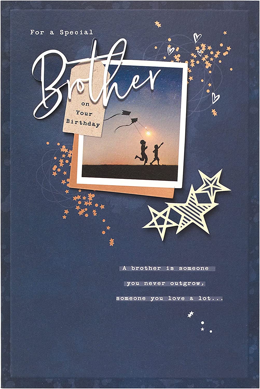 UK Greetings sentimental birthday card featuring heartfelt message for an amazing brother, designed for special occasions.