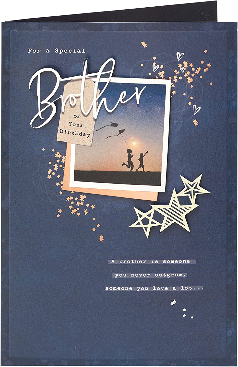 UK Greetings sentimental birthday card for an amazing brother, featuring heartfelt design and message, perfect for celebrating him.