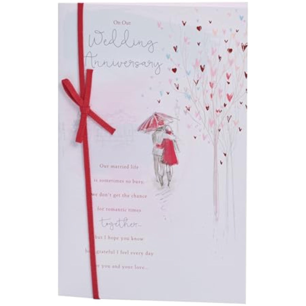 UK Greetings wedding anniversary greeting card with sentimental design, featuring elegant floral and heartfelt message for special occasions.