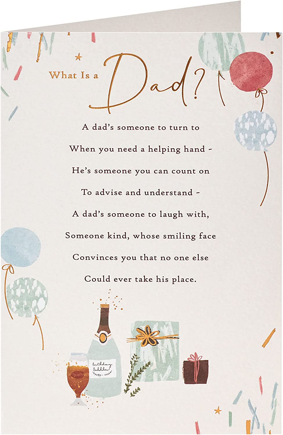 UK Greetings sentimental poem dad birthday card featuring heartfelt message and decorative design, ideal for celebrating Father's Day.