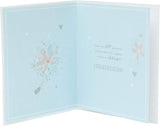 UK Greetings silver anniversary greeting card with gems and sequins, featuring elegant 25th anniversary design and festive embellishments.