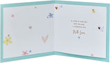 UK Greetings Mum birthday greeting card with silver and copper foil details, featuring elegant design and cheerful message.