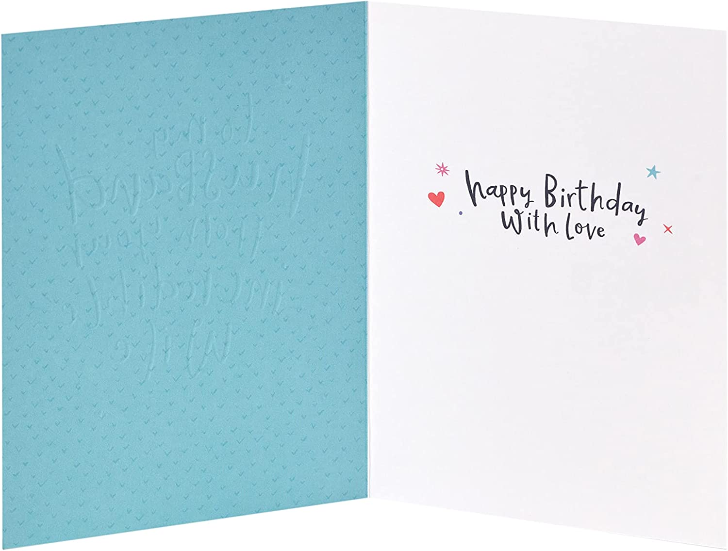 UK Greetings silver foil lettering husband birthday greeting card with elegant design and festive message on front.