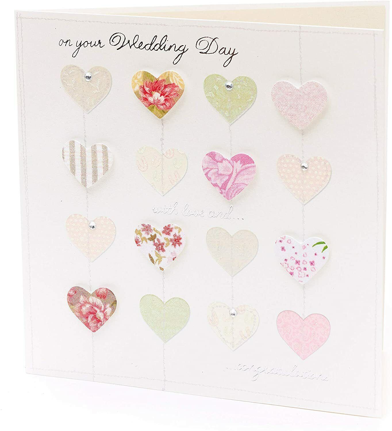 UK Greetings wedding greeting card with elegant luxury detail, featuring simple and stylish design for special occasions.