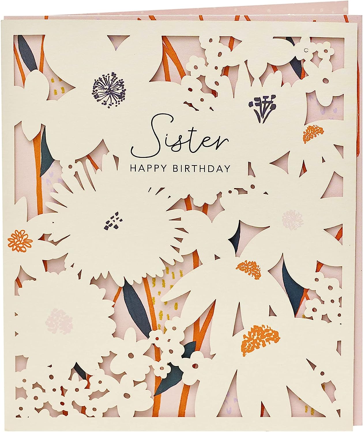 UK Greetings Sister Birthday Card with colorful floral design, perfect for celebrating her special day.