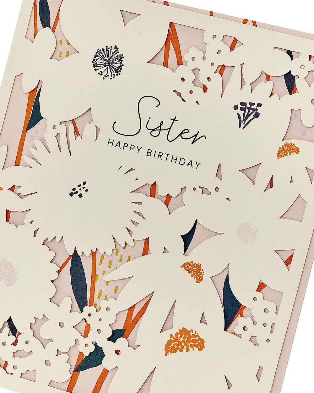 UK Greetings Sister Birthday Card featuring colorful design, perfect for celebrating a special sister's birthday with heartfelt wishes.