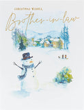UK Greetings Snowman Brother-in-Law Christmas Card, festive greeting card with snowman design for holiday wishes