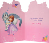 UK Greetings Sofia the First birthday card for Mummy, colorful greeting card featuring Sofia and birthday-themed design.