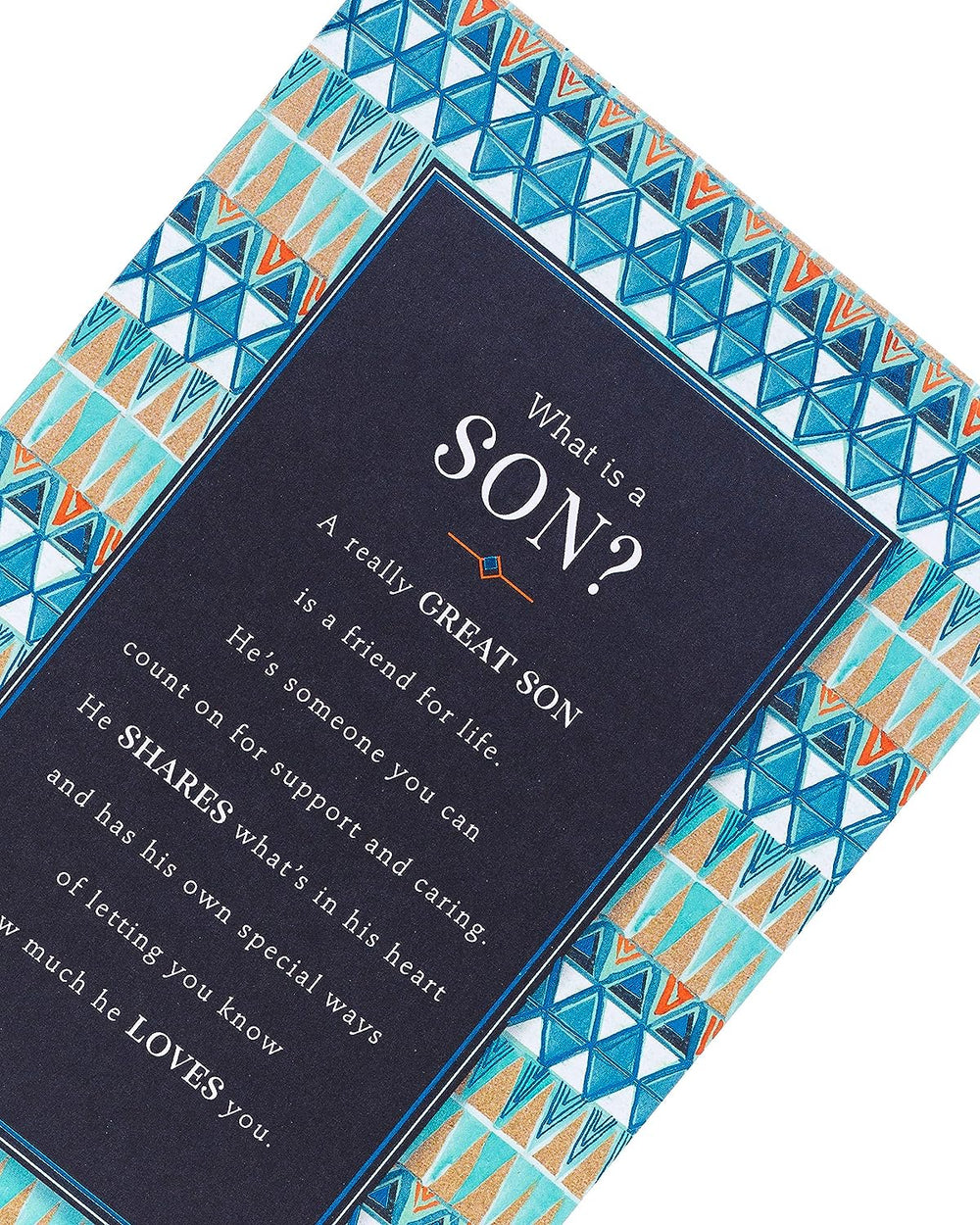 UK Greetings Son birthday card featuring heartfelt words, suitable for celebrating a son's special day.