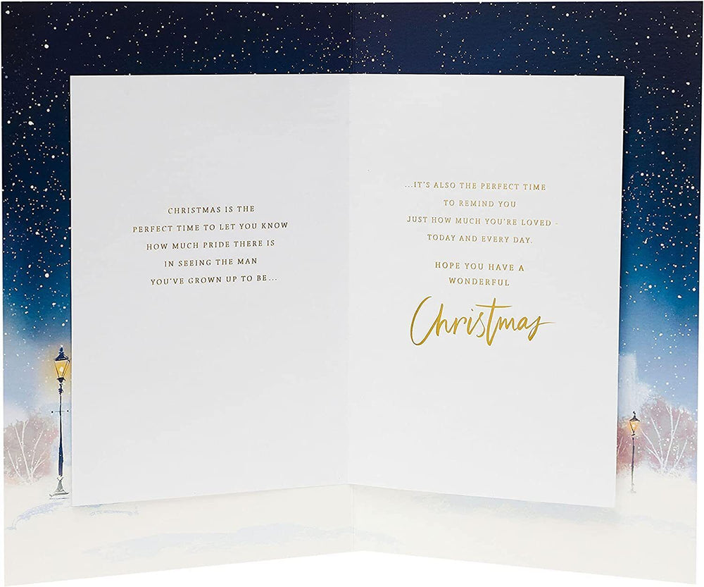 UK Greetings Son Christmas Card featuring festive holiday design, perfect for sending warm seasonal wishes to your son.