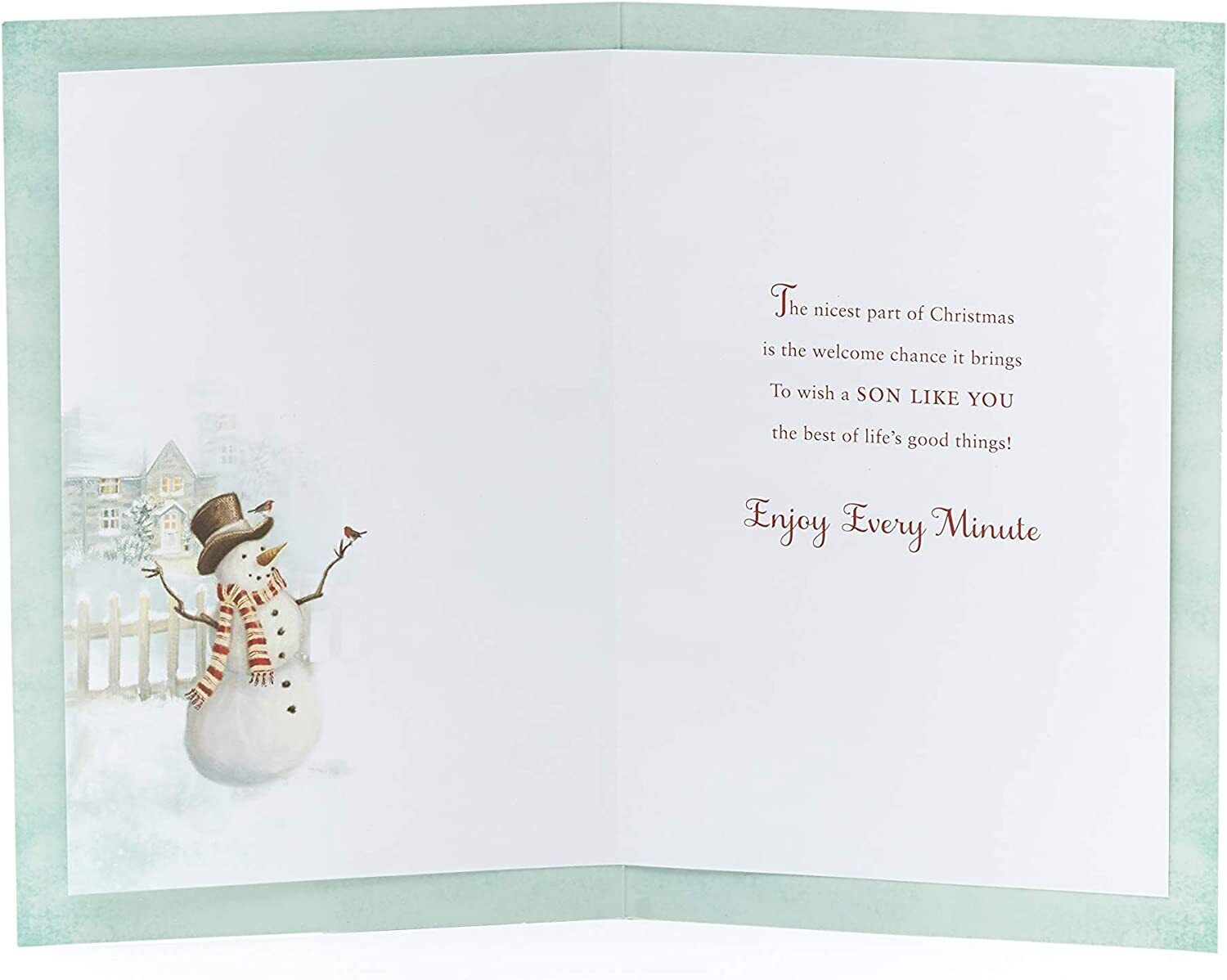 UK Greetings Son Christmas Card featuring traditional festive design, ideal for Christmas gifts for men and special holiday greetings.