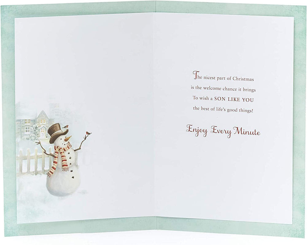 UK Greetings Son Christmas Card featuring traditional festive design, ideal for Christmas gifts for men and special holiday greetings.