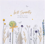 UK Greetings sympathy card featuring a natural design with "Sorry for Your Loss" and "Thinking of You" message.